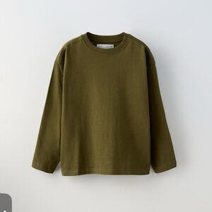 Zara top khaki size 6/7